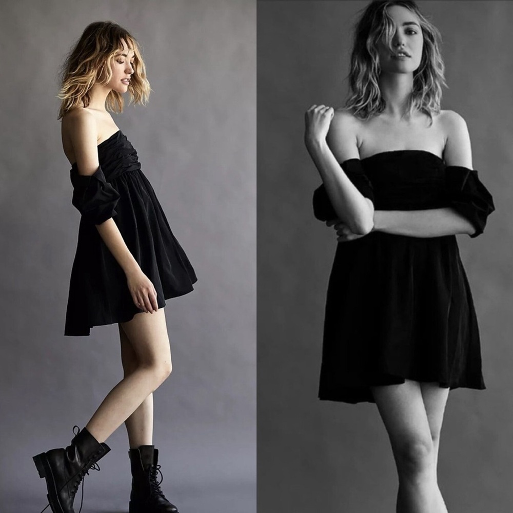 Free People Mia Square Neck Off Shoulder Mini Party Dress